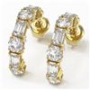 Image 1 : 4.86 ctw Emerald Cut Diamond Designer Earrings 18K Yellow Gold - REF-654K2Y