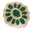 Image 3 : 8.61 ctw Emerald & Diamond Ring 18K Rose Gold - REF-157K6Y