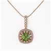 Image 2 : 7.08 ctw Tourmaline & Diamond Victorian Necklace 14K Rose Gold - REF-209W3H