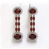 Image 1 : 11.7 ctw Garnet & Diamond Earrings 14K Rose Gold - REF-174K2Y