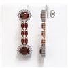 Image 2 : 11.7 ctw Garnet & Diamond Earrings 14K Rose Gold - REF-174K2Y