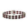 Image 3 : 28.52 ctw Garnet & Diamond Bracelet 14K White Gold - REF-218H2R
