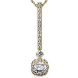 1.3 ctw Cushion Cut Diamond Designer Necklace 18K Yellow Gold - REF-156M8G