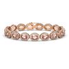 Image 1 : 20.18 ctw Morganite & Diamond Micro Pave Halo Bracelet 10k Rose Gold - REF-377G3W