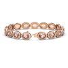 Image 2 : 20.18 ctw Morganite & Diamond Micro Pave Halo Bracelet 10k Rose Gold - REF-377G3W
