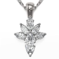 1.5 ctw Marquise Cut Diamond Designer Necklace 18K White Gold - REF-320W3H