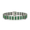 Image 1 : 29.64 ctw Emerald & Diamond Bracelet 14K White Gold - REF-418A2N