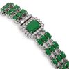 Image 3 : 29.64 ctw Emerald & Diamond Bracelet 14K White Gold - REF-418A2N