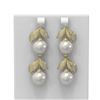 Image 1 : 3.31 ctw Diamond & Pearl Earrings 18K Yellow Gold - REF-347K3Y
