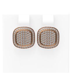 1.09 ctw Diamond Earrings 18K Rose Gold - REF-153A3N