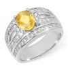 Image 1 : 3.04 ctw Yellow Sapphire & Diamond Ring 14k White Gold - REF-136H4R