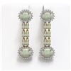 Image 1 : 9.48 ctw Opal & Diamond Earrings 14K Yellow Gold - REF-236G4W