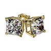 Image 3 : 2 ctw Certified VS/SI Quality Princess Diamond Stud Earrings 10k Yellow Gold - REF-478H6R