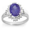 Image 1 : 3.03 ctw Tanzanite & Diamond Ring 18k White Gold - REF-81G8W