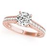 Image 2 : 1.42 ctw Certified VS/SI Diamond 2pc Wedding Set 14k Rose Gold - REF-162M2G