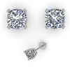 Image 1 : 1.00 ctw Cushion VS/SI Diamond Stud Designer Earrings 14k Rose Gold - REF-121M5G