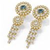 Image 3 : 6.65 ctw Intense Blue Diamond Earrings 18K Yellow Gold - REF-659W6H