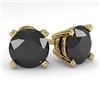 Image 1 : 3.0 ctw Black Diamond Stud Designer Earrings 18k Yellow Gold - REF-82W2H