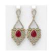 Image 1 : 11.26 ctw Ruby & Diamond Earrings 18K Yellow Gold - REF-525G5W