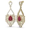 Image 2 : 11.26 ctw Ruby & Diamond Earrings 18K Yellow Gold - REF-525G5W