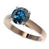 Image 1 : 2 ctw Certified Intense Blue Diamond Engagment Ring 10k Rose Gold - REF-331K4Y