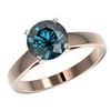 Image 2 : 2 ctw Certified Intense Blue Diamond Engagment Ring 10k Rose Gold - REF-331K4Y