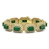 Image 1 : 61.92 ctw Emerald & Diamond Victorian Bracelet 14K Yellow Gold - REF-1545Y5X