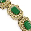 Image 3 : 61.92 ctw Emerald & Diamond Victorian Bracelet 14K Yellow Gold - REF-1545Y5X