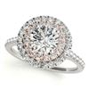 Image 2 : 1.16 ctw Certified VS/SI Diamond 2pc Set Solitaire Halo 14k 2Tone Gold - REF-121M4G