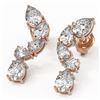 Image 1 : 5.3 ctw Pear Diamond Designer Earrings 18K Rose Gold - REF-899N5F