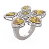 Image 1 : 11.45 ctw Canary Citrine Diamond Ring 18K White Gold - REF-295F3M