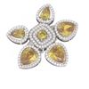 Image 3 : 11.45 ctw Canary Citrine Diamond Ring 18K White Gold - REF-295F3M
