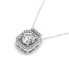 0.7 ctw Certified SI Diamond Halo Necklace 14k White Gold - REF-120H2R