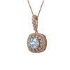 5.28 ctw Aquamarine & Diamond Victorian Necklace 14K Rose Gold - REF-209W3H