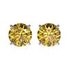 Image 1 : 1.50 ctw Certified Intense Yellow Diamond Stud Earrings 10k White Gold - REF-157Y3X