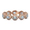 Image 1 : 39.82 ctw Aquamarine & Diamond Victorian Bracelet 14K Rose Gold - REF-1218Y2X