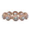 Image 2 : 39.82 ctw Aquamarine & Diamond Victorian Bracelet 14K Rose Gold - REF-1218Y2X