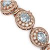 Image 3 : 39.82 ctw Aquamarine & Diamond Victorian Bracelet 14K Rose Gold - REF-1218Y2X