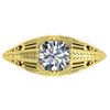 1 ctw Solitaire Certified VS/SI Diamond Ring Art Deco 14k Yellow Gold - REF-350G2W