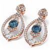 Image 3 : 4.65 ctw Intense Blue Diamond Earrings 18K Rose Gold - REF-553H3R