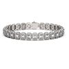 13.56 ctw Emerald Cut Diamond Micro Pave Bracelet 18K White Gold - REF-1593R8K