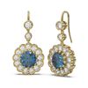 Image 2 : 3.93 ctw Intense Blue Diamond Earrings 18K Yellow Gold - REF-399W5H