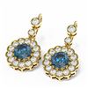 Image 3 : 3.93 ctw Intense Blue Diamond Earrings 18K Yellow Gold - REF-399W5H