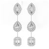 Image 2 : 2.37 ctw Mix Cut Diamonds Designer Earrings 18K White Gold - REF-343R5K