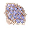 Image 3 : 6.14 ctw Tanzanite & Diamond Ring 18K Rose Gold - REF-229K3Y