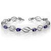 Image 1 : 5.60 ctw Tanzanite & Diamond Bracelet 14k White Gold - REF-98K2Y