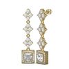 Image 2 : 3.84 ctw Princess Diamond Earrings 18K Yellow Gold - REF-496A9N