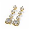 Image 3 : 3.84 ctw Princess Diamond Earrings 18K Yellow Gold - REF-496A9N