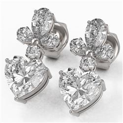 2.75 ctw Heart Diamond Designer Earrings 18K White Gold - REF-446R5K