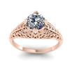 Image 3 : 1 ctw Solitaire Certified VS/SI Diamond Ring Art Deco 14k Rose Gold - REF-294K2Y